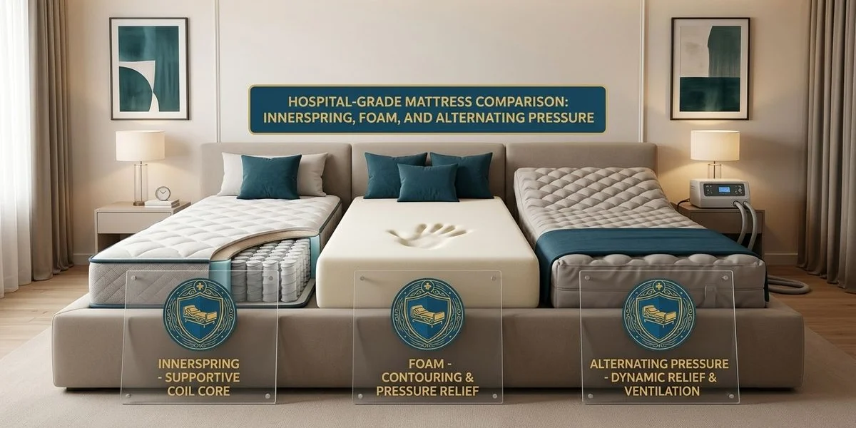Hospital Bed Mattress Types Compared: Innerspring, Foam, and Alternating Pressure