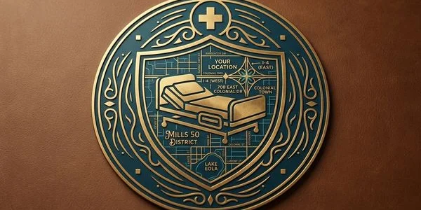 Map showing Orlando Home Hospital Beds location at 708 East Colonial Drive